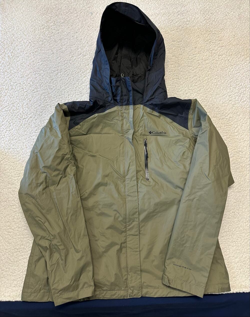 Columbia Mens Omni Tech Hooded Waterproof Rain Jacket Size 2XL
